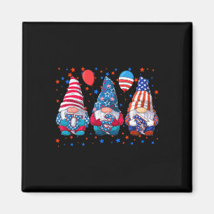 Of July Cute Gnomes Usa American Flag Independence Magnet