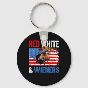 Of July Dachshund Dog Shirt Red White And Wieners Key Ring