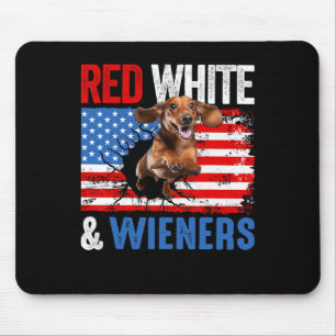 Of July Dachshund Dog Shirt Red White And Wieners Mouse Mat