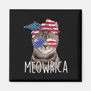 Of July Day Of Independence Meowrica meowrica Cat Magnet