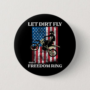Of July Dirt Bike Motocross America Biker Men Wome 6 Cm Round Badge