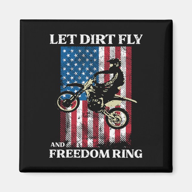 Of July Dirt Bike Motocross America Biker Men Wome Magnet (Front)