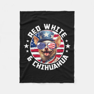 Of July Dog Funny Patriotic Red1 Fleece Blanket