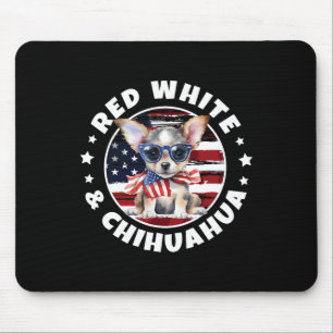 Of July Dog Funny Patriotic Red  Mouse Mat