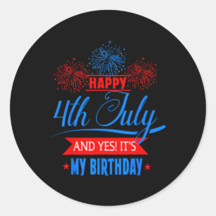 Of July Fireworks Birthday Usa American Patriotic  Classic Round Sticker