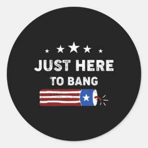 Of July Fireworks Lover Graphic Tee Men Women Amer Classic Round Sticker