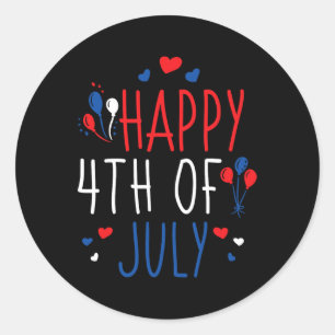 Of July Happy 4th Of July American Flag Classic Round Sticker