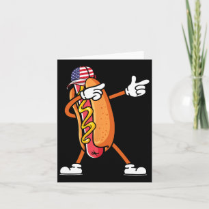 Of July Hotdog Sungles America Flag Independence D Card