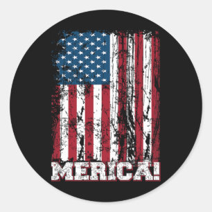 Of July Independence Day Us American Flag Patrioti Classic Round Sticker