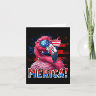 Of July Merica Flamingo American Flag Kids Men Wom Card