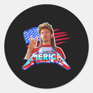 Of July Merica Funny With Vintage Name Joe Lover F Classic Round Sticker