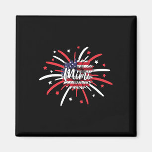 Of July Mimi Sunflower American Flag Fireworks Magnet