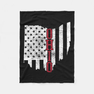 Of July Ohio Usa Us Flag States Vintage Fleece Blanket