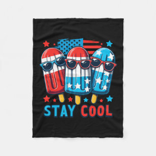 Of July Patriotic American Flag Ice Pop Popsicle B Fleece Blanket