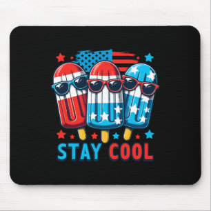 Of July Patriotic American Flag Ice Pop Popsicle B Mouse Mat