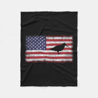 Of July Patriotic American Woodcock Bird Lover Usa Fleece Blanket