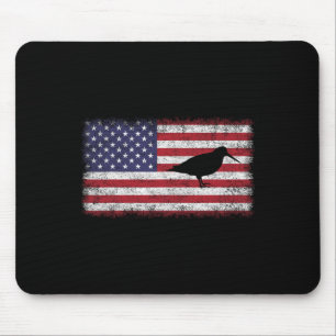 Of July Patriotic American Woodcock Bird Lover Usa Mouse Mat