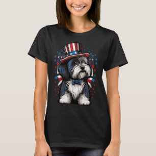 Of July Patriotic Bearded Collie Dog Us Flag T-Shirt