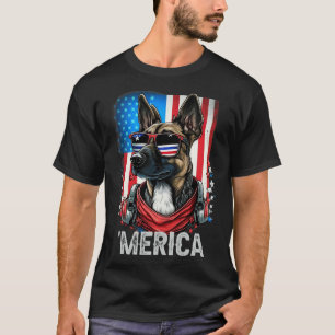 Of July Patriotic Belgian Malinois Dog Merica T-Shirt