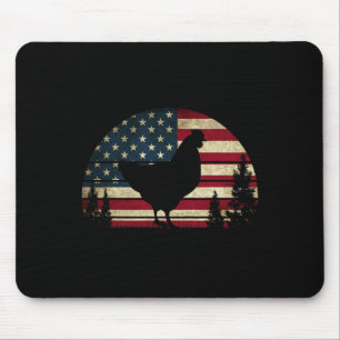 Of July Patriotic Chicken American Usa Flag Chicke Mouse Mat