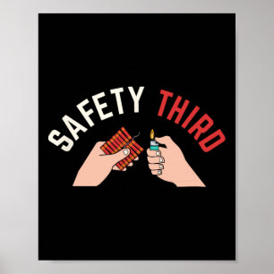 Of July Patriotic Fireworks Safety Third Poster