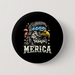 Of July Patriotic Funny Eagle July 4th Usa Merica 6 Cm Round Badge
