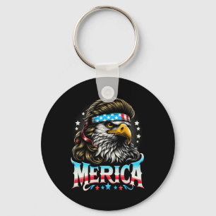 Of July Patriotic Funny Eagle July 4th Usa Merica Key Ring