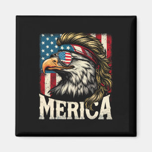 Of July Patriotic Funny Eagle July 4th Usa Merica  Magnet