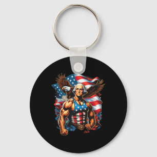 Of July Patriotic Funny George Washington July 4th Key Ring