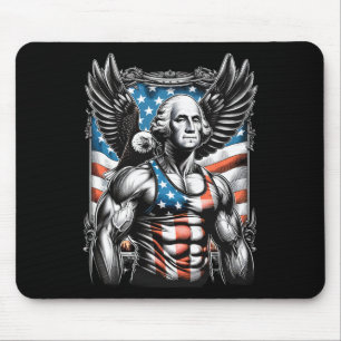 Of July Patriotic Funny George Washington July 4th Mouse Mat