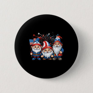 Of July Patriotic Gnomes American Flag Usa Gnome 6 Cm Round Badge