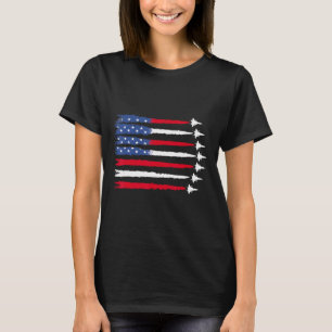 Of July Patriotic Red White Blue Usa Flag Fighter T-Shirt