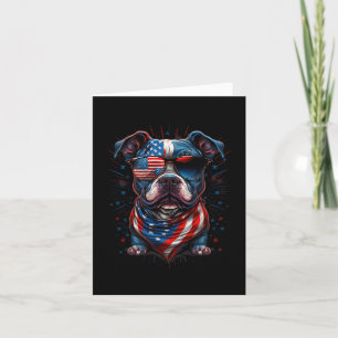 Of July Patriotic Staffordshire Bull Terrier Dog U Card