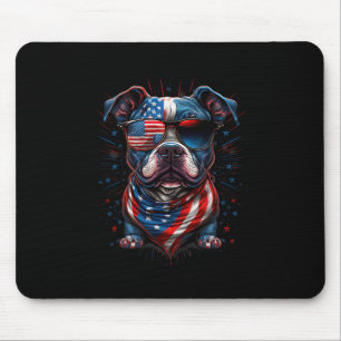 Of July Patriotic Staffordshire Bull Terrier Dog U Mouse Mat