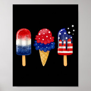 Of July Popsicle American Flag Patriotic Summer Bo Poster