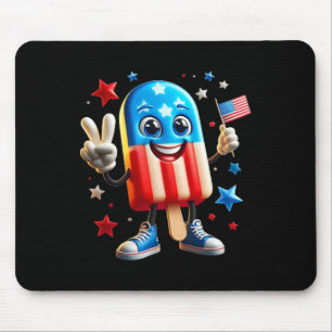 Of July Popsicle Usa Flag Patriotic Front And Back Mouse Mat