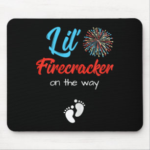 Of July Pregnancy Shirt Lil' Firecracker On The Wa Mouse Mat