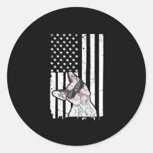 Of July Quote For A Patriotic Frenchie Owner Classic Round Sticker