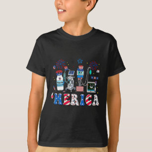 Of July Red White Icu Nurse Care Er Ed Rn Micu Cvi T-Shirt