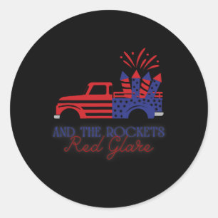 Of July Rockets Red Glare Independence Day Parade  Classic Round Sticker