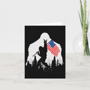 Of July Shirt Bigfoot Sasquatch Usa American Flag  Card