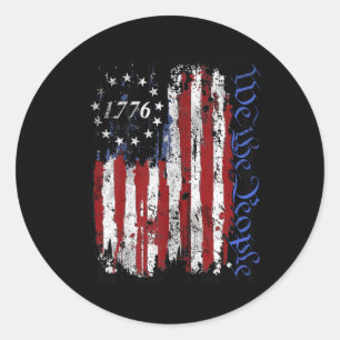 Of July Shirts We The People 1776 Usa Flag Jet Fig Classic Round Sticker