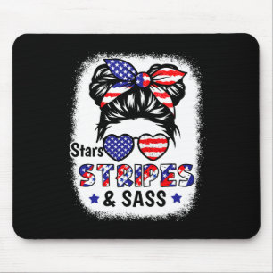 Of July Star Stripes S Usa Flag Patriotic Kids Gir Mouse Mat