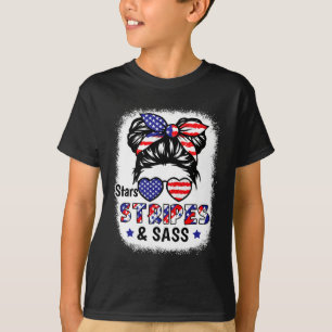 Of July Star Stripes S Usa Flag Patriotic Kids Gir T-Shirt