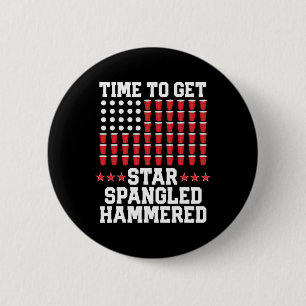 Of July T Shirt Gift Beer Pong American Flag Drink 6 Cm Round Badge