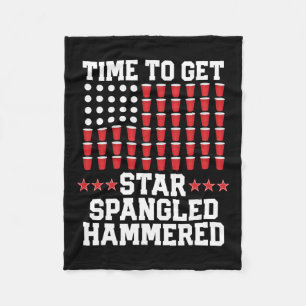 Of July T Shirt Gift Beer Pong American Flag Drink Fleece Blanket