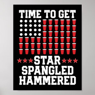 Of July T Shirt Gift Beer Pong American Flag Drink Poster