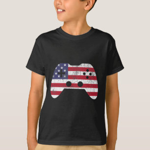 Of July T Shirt Video Game Gamer Kids Boys Men Usa