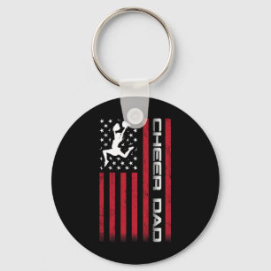 Of July Us Flag Cheer Dad Shirt For Father's Cheer Key Ring