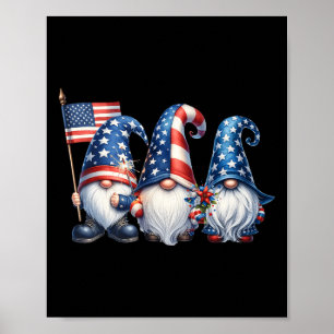 Of July Usa Flag Gnomes Patriot Independence Day A Poster